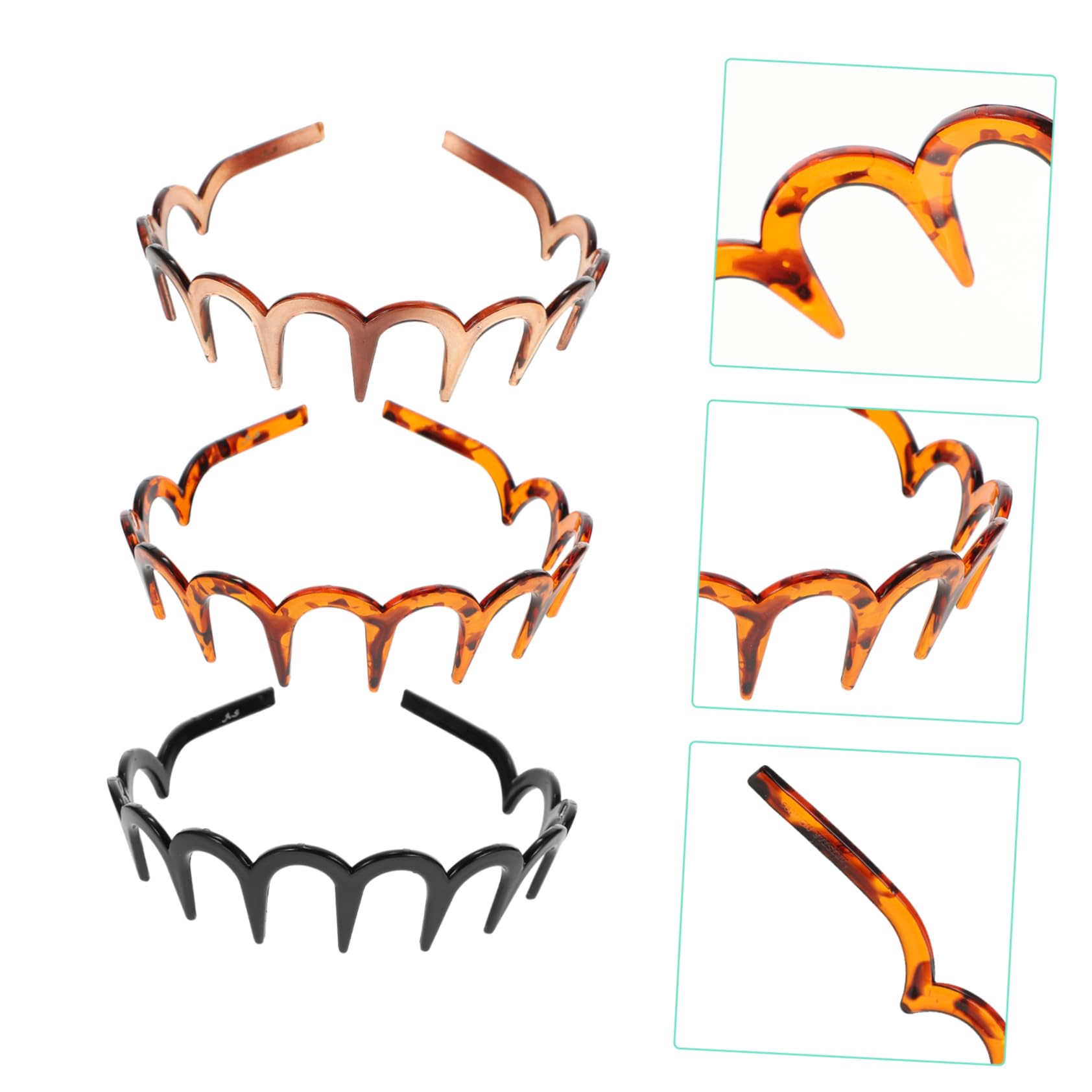 MAGICLULU 9 Pz Dentata a Forma Di u Fasce Antisudore Per Uomo Elastici Per Castani Per Trucco Fasce Per Spa Raccolti Resina Uomini e Donne Antiscivolo