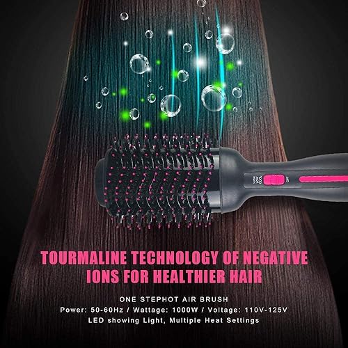 Miniatura 6 de Cepillo de aire caliente profesional y voluminizador - Secador de pelo de iones negativos 3 en 1, cepillo alisador y peine de peinado con tecnología