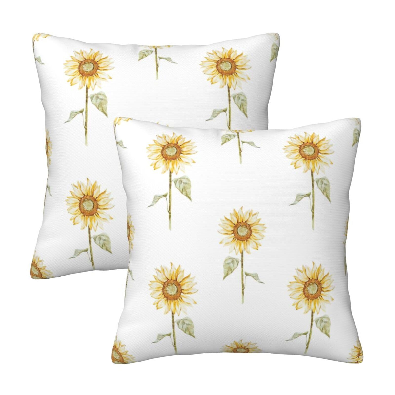 Kfjghhl Blossoming Sunflowe Throw Pillow Covers Decorative Farmhouse Couch Pillow Case 4 Sizes Square Cushion Pillcase