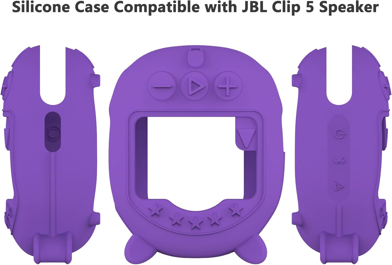 Silicone Cover and Hard Carrying Case for JBL Clip 5 Portable Bluetooth Speaker, Protective Storage Bag Holder for JBL Clip 5 Speaker Accessories (Purple) - Image 5