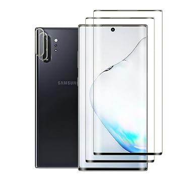 Pack of 2 Screen Protectors Compatible with Samsung Galaxy Note10 Plus Tempered Glass 2 x Camera Protective Film 9H Anti-Scratch Anti-Bubble HD Clear Film for Galaxy Note 10+