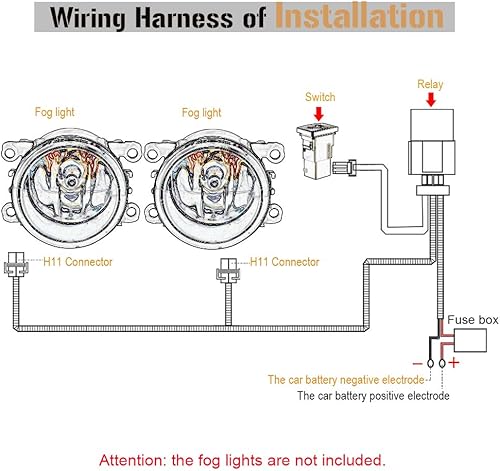 Miniatura 6 de Kit de arnés de cableado de luz antiniebla para Honda Acura Nissan Ford Mitsubishi Subaru Jaguar Land Rover, conector de cable H11 con interruptor