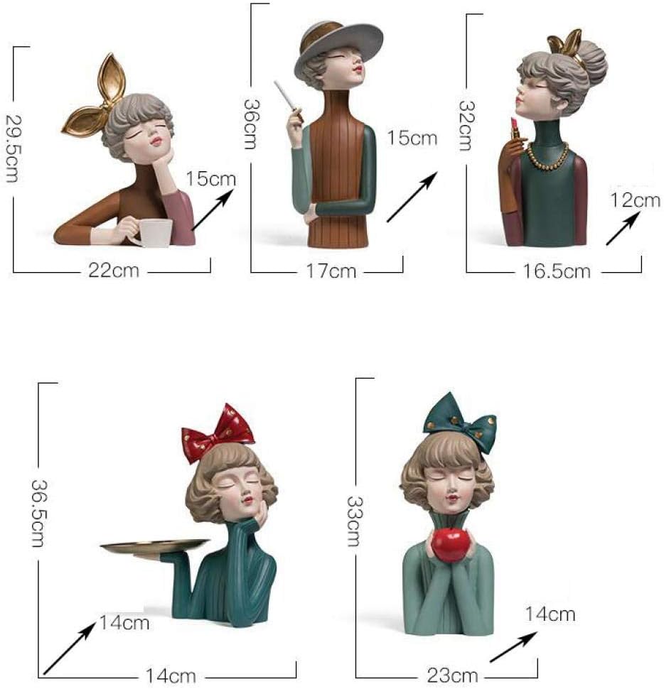 Sculpture Appreciation Bust Resin Girl Statues Accessories Furnishing Crafts Decoration Table Figurines
