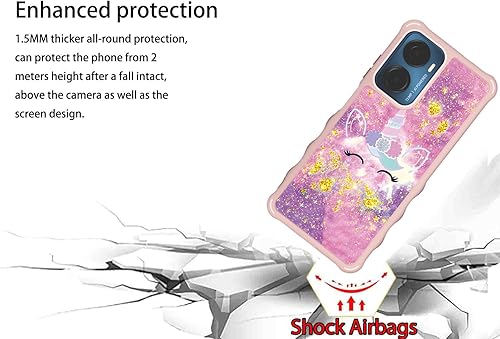 Miniatura 46 de Cricket Debut S2 - Funda compatible con AT&T Calypso 4 U380AC U380AA con protector de pantalla de vidrio templado, soporte de anillo, purpurina