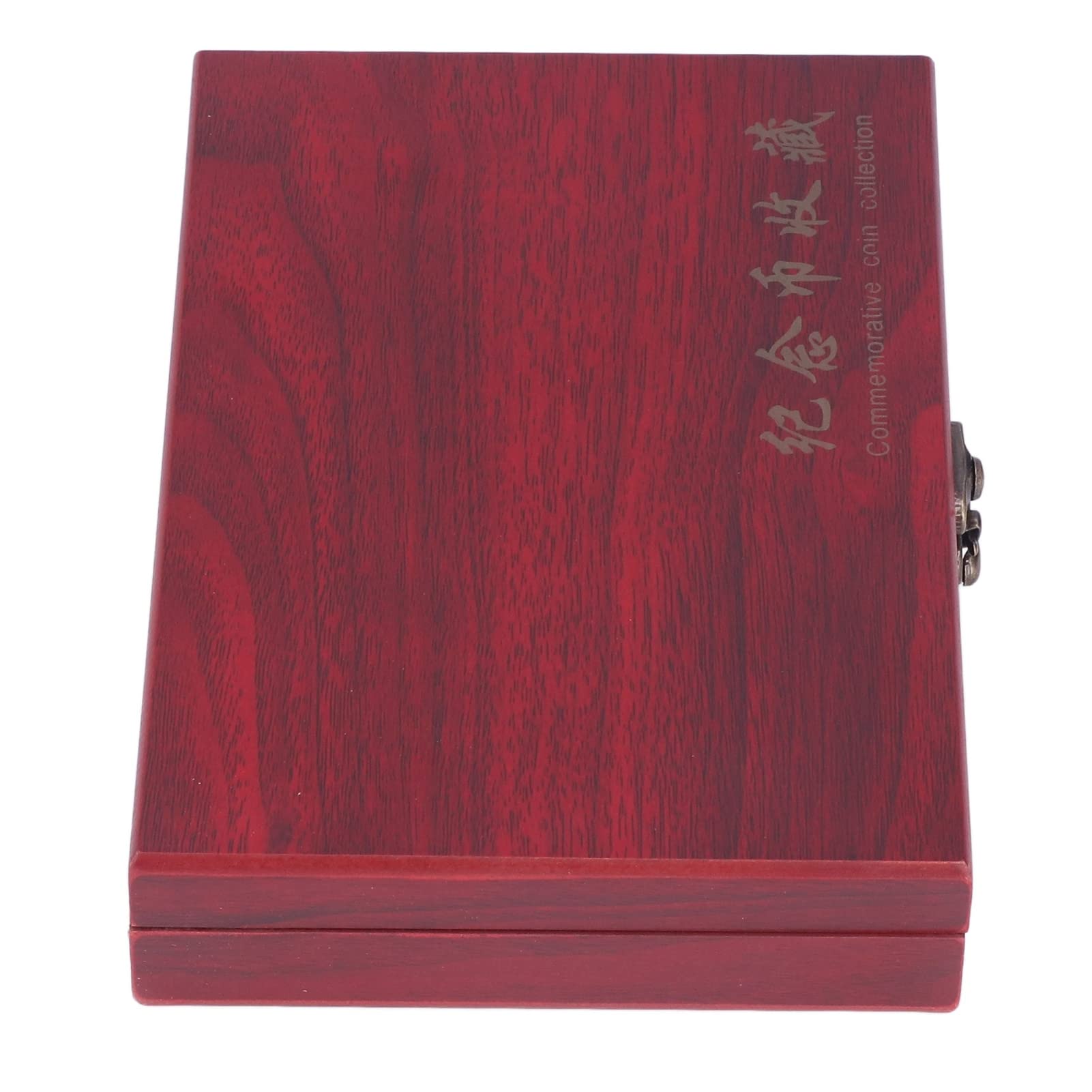 Portamonedas, Caja de almacenamiento de monedas de madera vintage de almacenamiento de 50 piezas con estuche protector transparente para regalo de colección de monedas