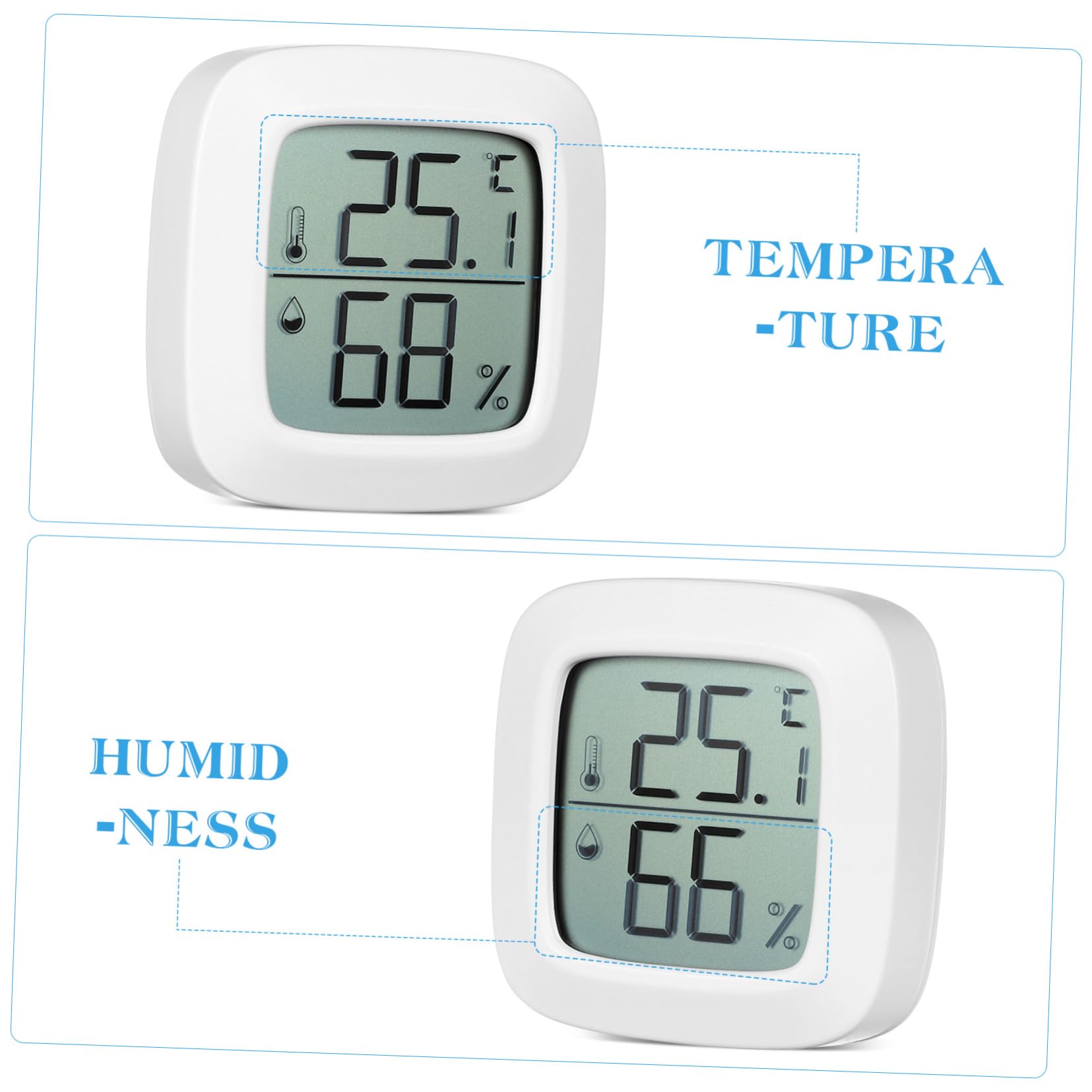Mipcase 3Pcs Mini Thermometer Hygrometer Indoor Gauge for Home Car Office Garden Accurate Humidity Measurement with LCD Display