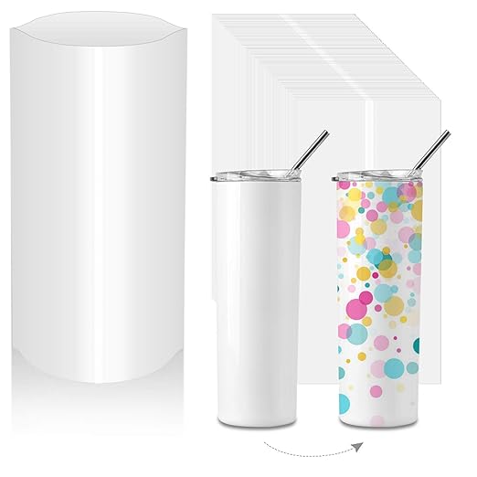 Sublimation Shrink Wrap Sleeves,5x10 Inch White Sublimation Heat Transfer Film Bags for Mugs,Cups,Tumblers,Blanks, Bands,50 Pcs