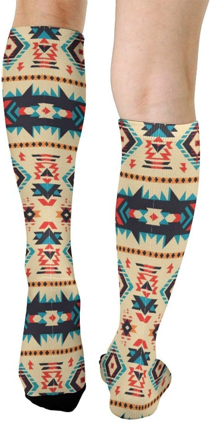 Knee High Socks Native American Long Tube Boot Seamless Toe