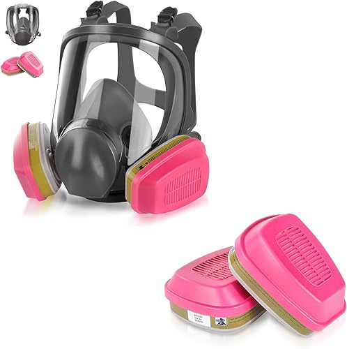 Respirador de máscara facial completa con cartuchos 60926, cubierta de gas reutilizable, máscaras de vapor orgánicas de supervivencia, máscara de