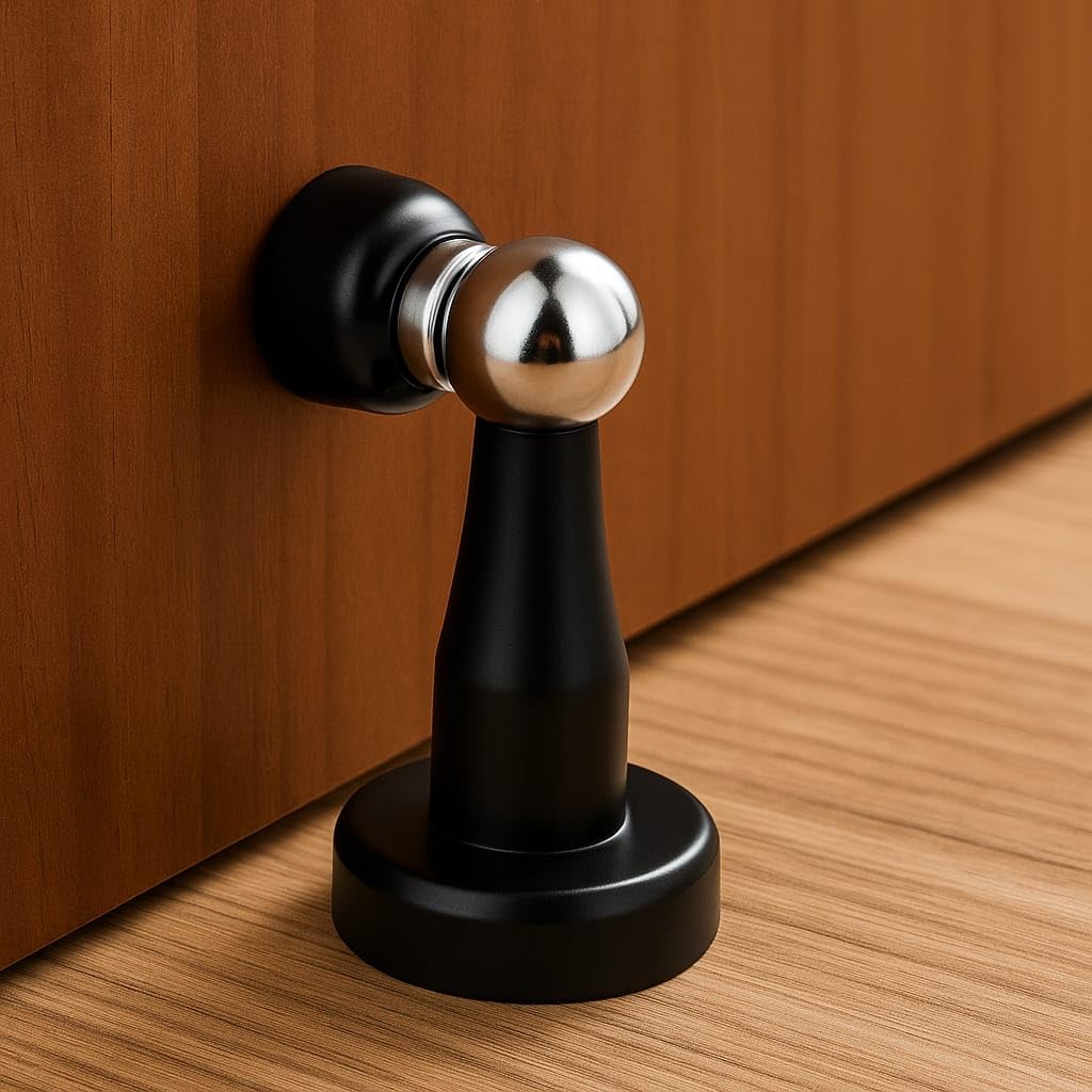 DHAKAD Stainless Steel Magnetic Door Catch – 4 Inch, 165g – Heavy Duty Magnet Stopper for Home, Office & Wooden Doors/Flush Door (Z Black)-image-12