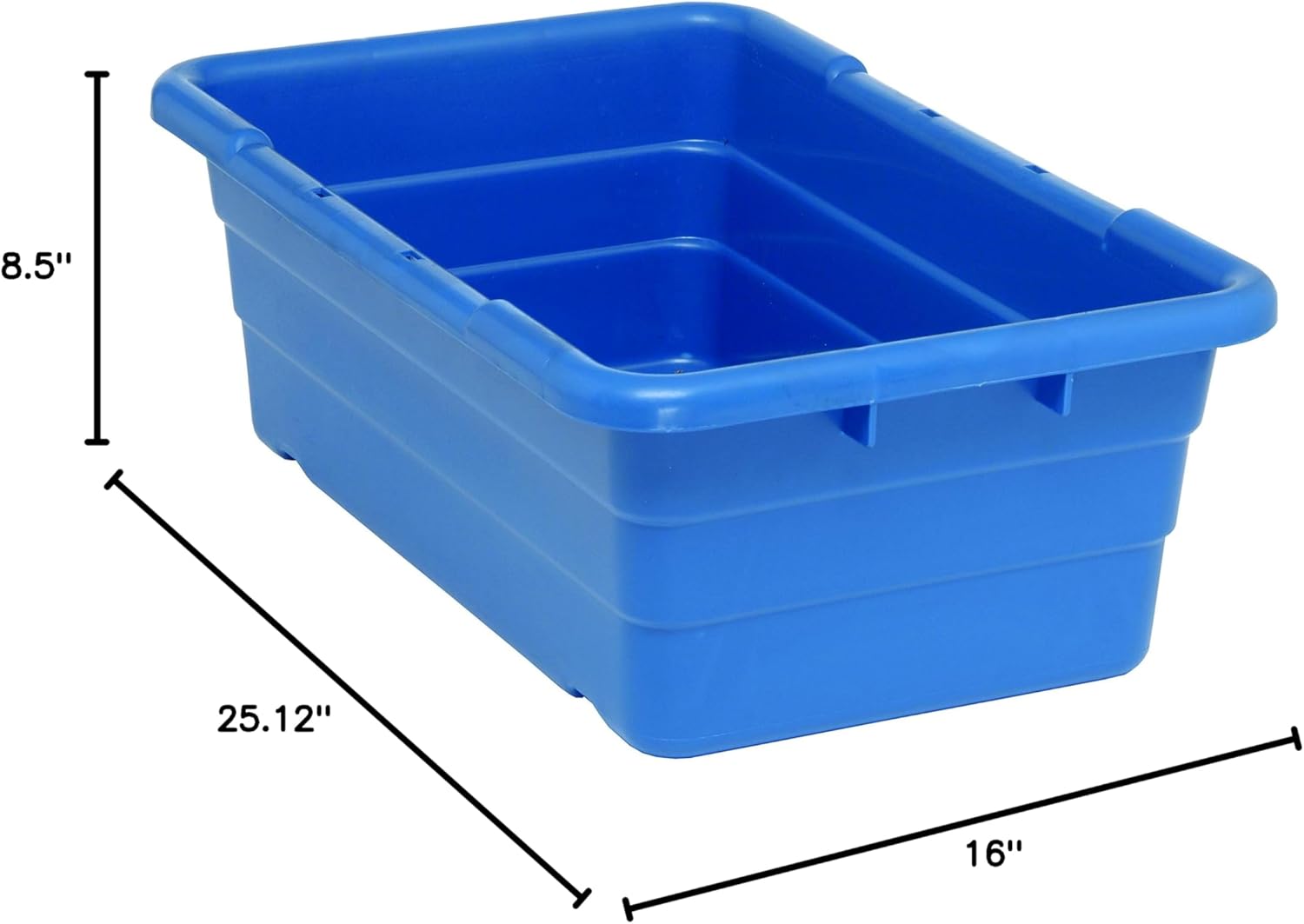 Quantum Storage K-TUB2516-8BL-1 Plastic Nesting Tote, 25-1/8" x 16" x 8-1/2", Blue