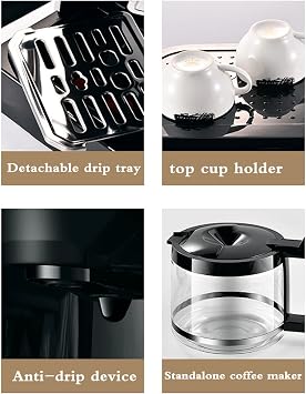 All-In-One Combination Coffee Maker Espresso Machine Home Drip Coffee Machine, 2-In-1 Coffee Machine, Suitable For Cappuccino Latte Mocha
