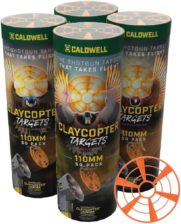 Caldwell ClayCopter Discs 90mm-110mm 200 Pack Tube, Biodegradable, Hi-Viz Orange, Lightweight Clay, Compatible with All Caldwell ClayCopter Launchers