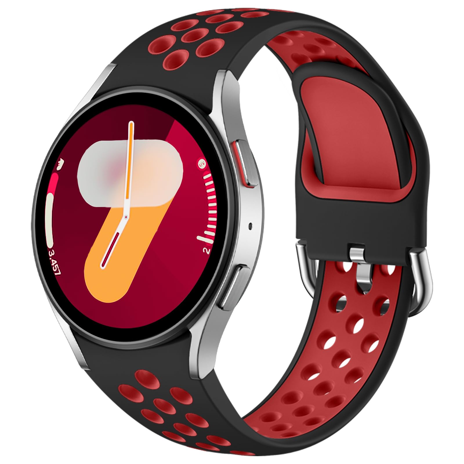 DaQin No Gap Sport Band Compatible with Samsung Galaxy Watch 7/6/5/4 Band 40mm 44m/Galaxy Watch FE/Watch 6 4 Classic 43mm 47mm 42mm 46mm/Watch 5 Pro 45mm, 20mm Soft Silicone Wristbands for Women Men