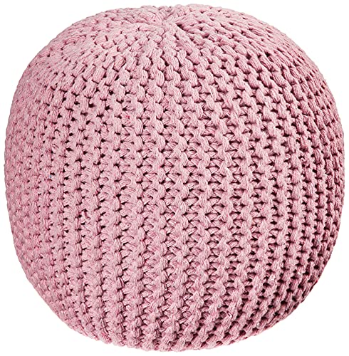 Urban Lifestyle Round Knit Pouf, Light Pink