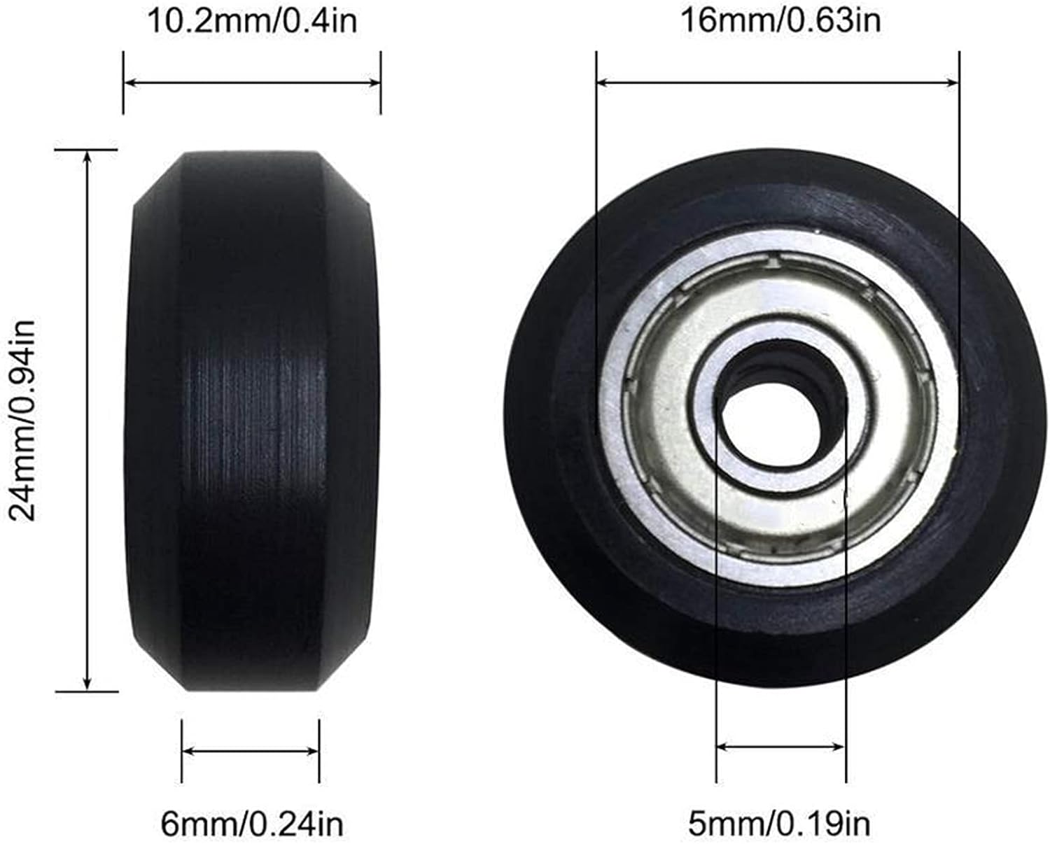 review WANGYOUCAO 6Pcs/10Pcs Pulley Wheels with Bearings Gear Carbon Steel Deep Groove Ball Bearing Pulley 3D Printer Part for V-Slot C-Beam 3D Printing Accessories (Size : 10pcs)