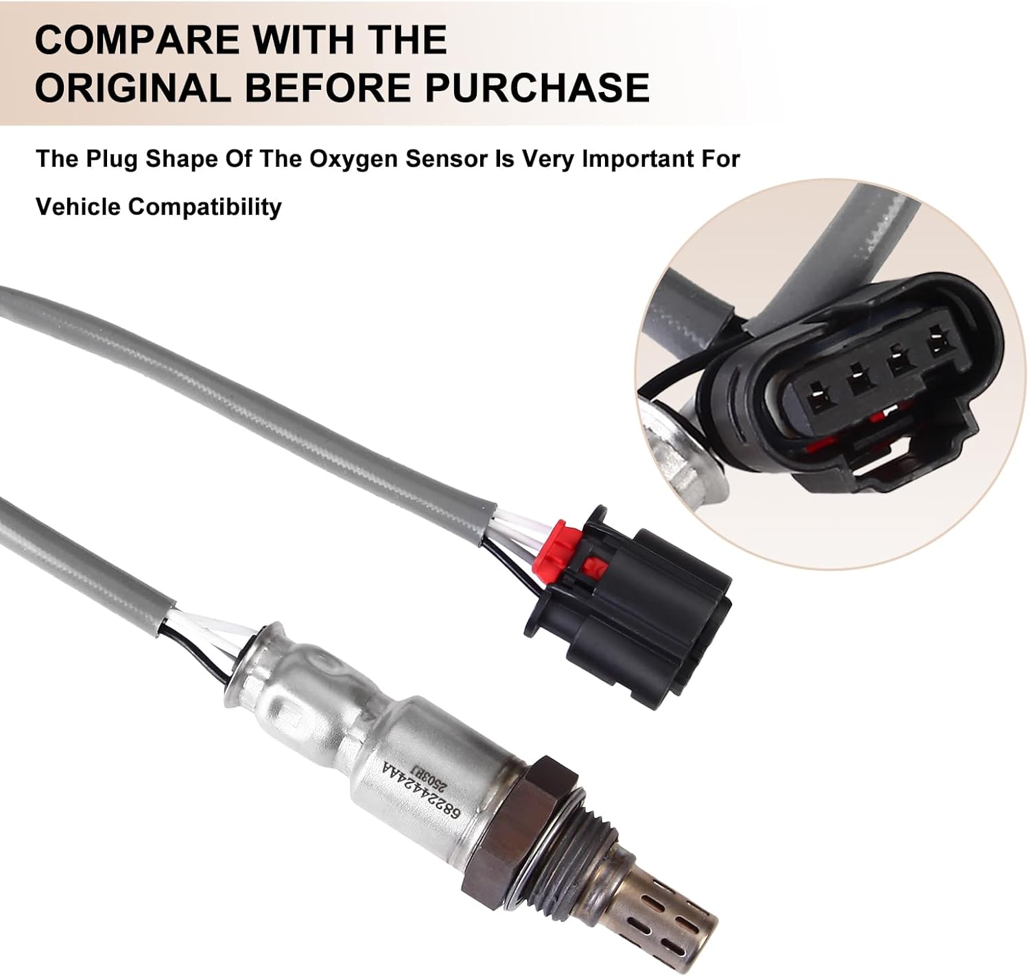 Oxygen O2 Sensor Upstream Downstream 68224424AA Fit for Jeep Cherokee 2.0L 2019-2023, Gladiator 3.6L 2020-2023, Wrangler 3.6L 2018-2021, for Ram 1500 3.6 5.7 6.2L 2019-2022, for ProMaster 1500 2500