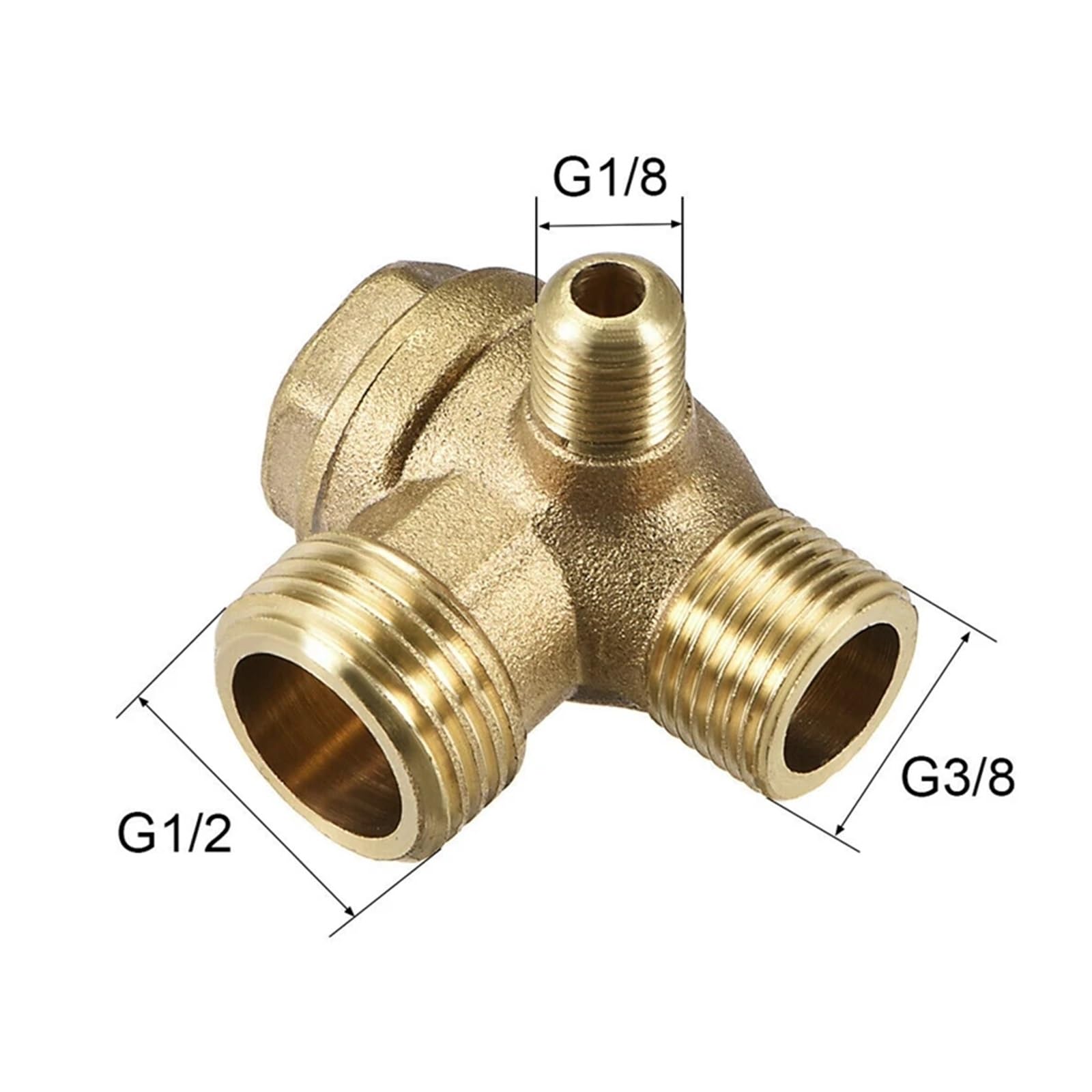 1 szt. 90-stopniowy zawór zwrotny sprężarki powietrza z mosiądzu z gwintem męskim G 1/8", G 3/8" i G 1/2" - konstrukcja oszczędzająca miejsce
