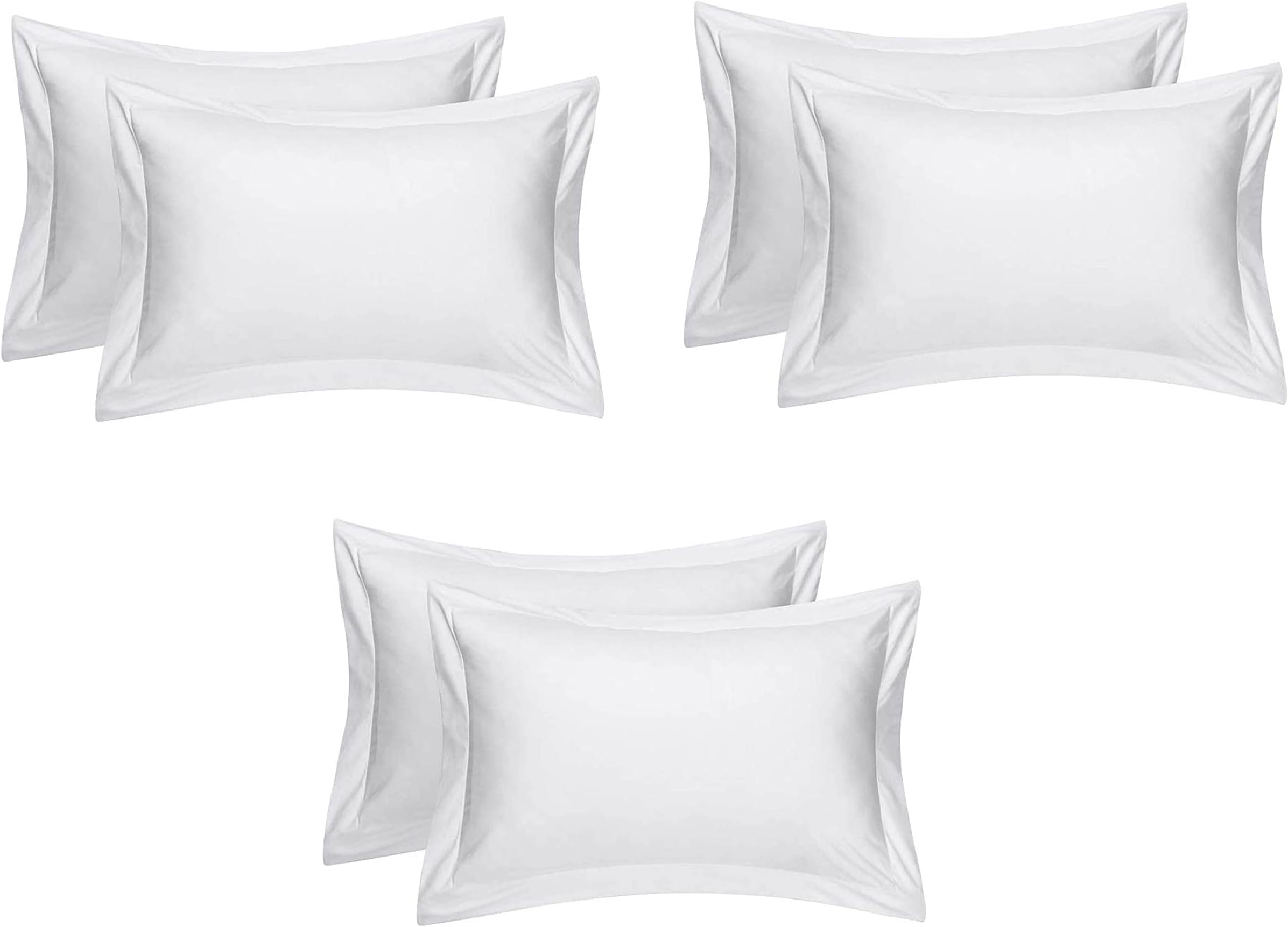 Rj Products™ Solid Pillow Covers Set of 6 Piece King Size (White)