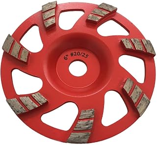 6" High Performance Diamond Grinding Wheels for Aggressive Concrete, Paint, Epoxy, Mastic, Coating Removal, 20/25 Grit, Turbo Segments, 19mm Arbor Hilti DG150