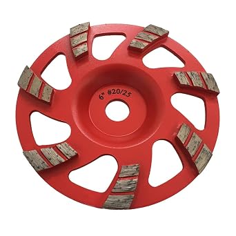 6" High Performance Diamond Grinding Wheels for Aggressive Concrete, Paint, Epoxy, Mastic, Coating Removal, 20/25 Grit, Turbo Segments, 19mm Arbor Hilti DG150