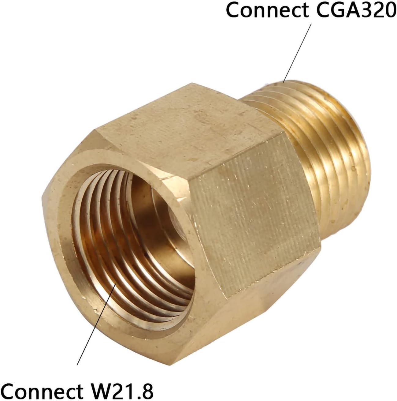 CO2 Tank Adapter, Quiet Operation, Paintball to Keg Converter, Brass W21.8 CGA320 Conversion Easy Installation, for Aquarium Fish Tanks, Home Brewing Systems, Soda Kegs, Paintball