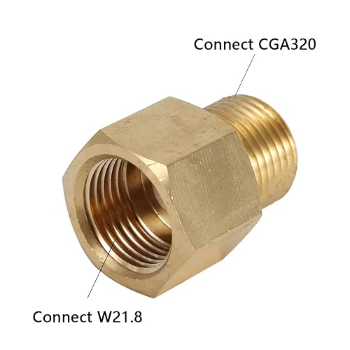 Adaptador Tanque Co2 Tanque Cilindro Latón W21.8 Cga320 Convertidor Adaptador Para Tanque Peces Acuario…