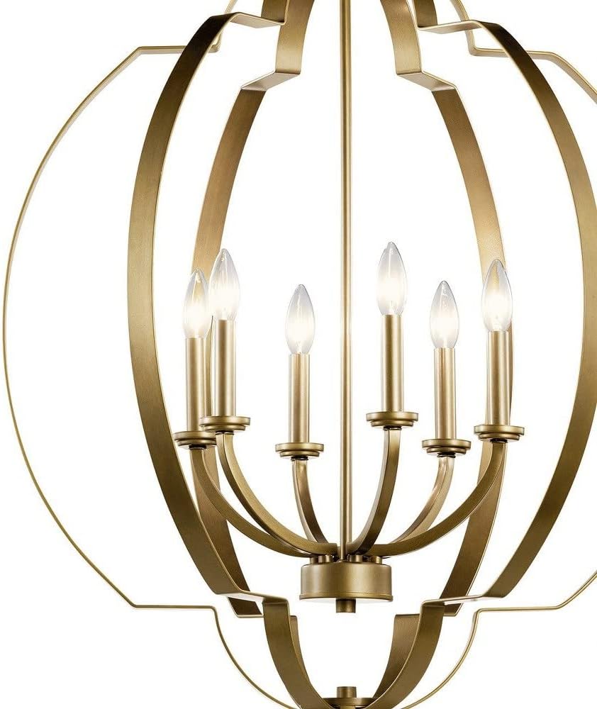 Kichler 42139BK Voleta Chandelier, 6-Light 360 Total Watts, Black