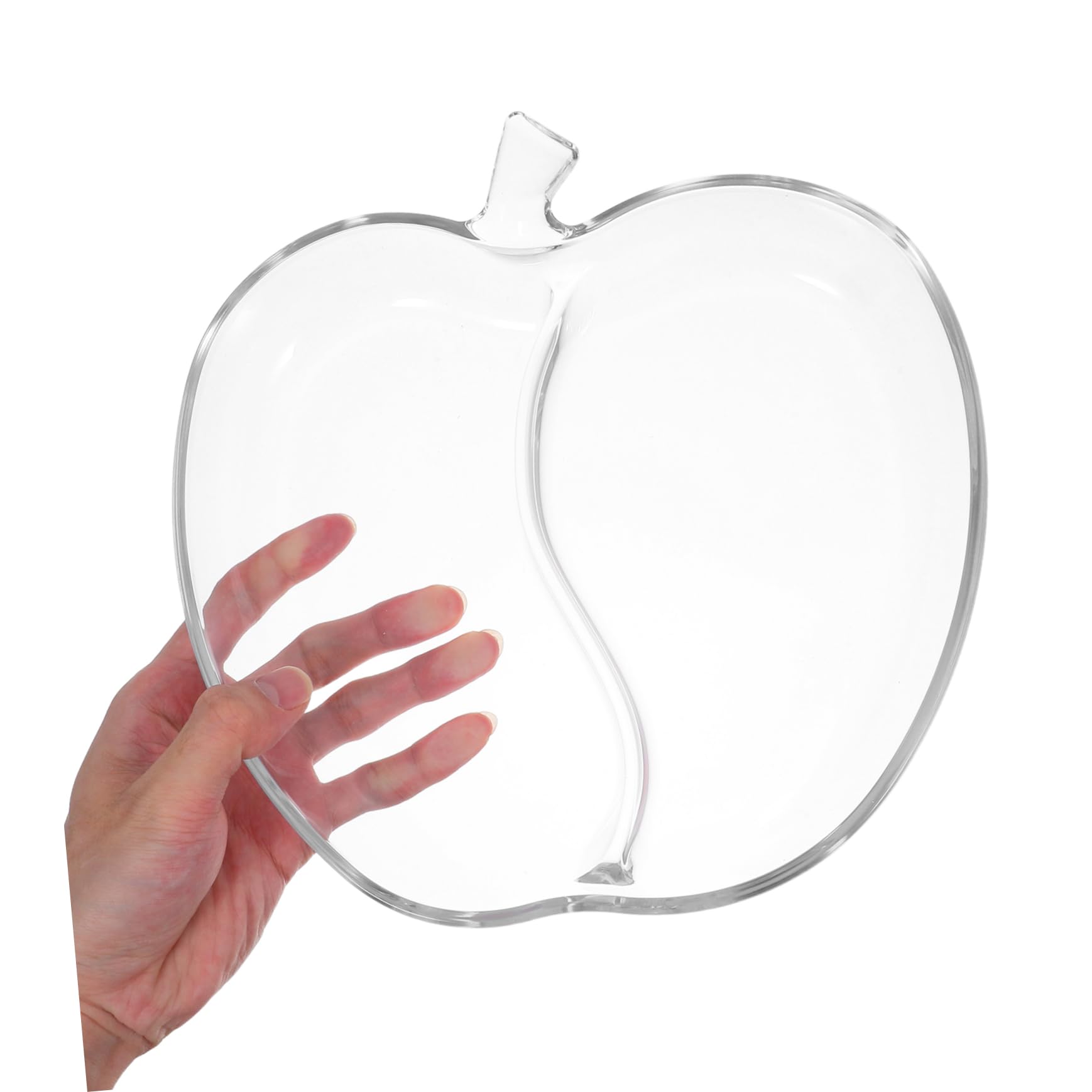Bol Verre Transparent Forme de Pomme pour Fruits et Bonbons Plateau Compartimenté pour Desserts et Apéritifs Service Polyvalent pour Noël et Décorations Festives