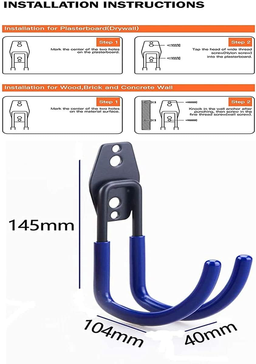 2Pcs Folding Step Stool Hanger, Telescoping Wall Mount Ladder Hooks for Home & Office Display & Storage Step Stools Tool (T-Type) image 4