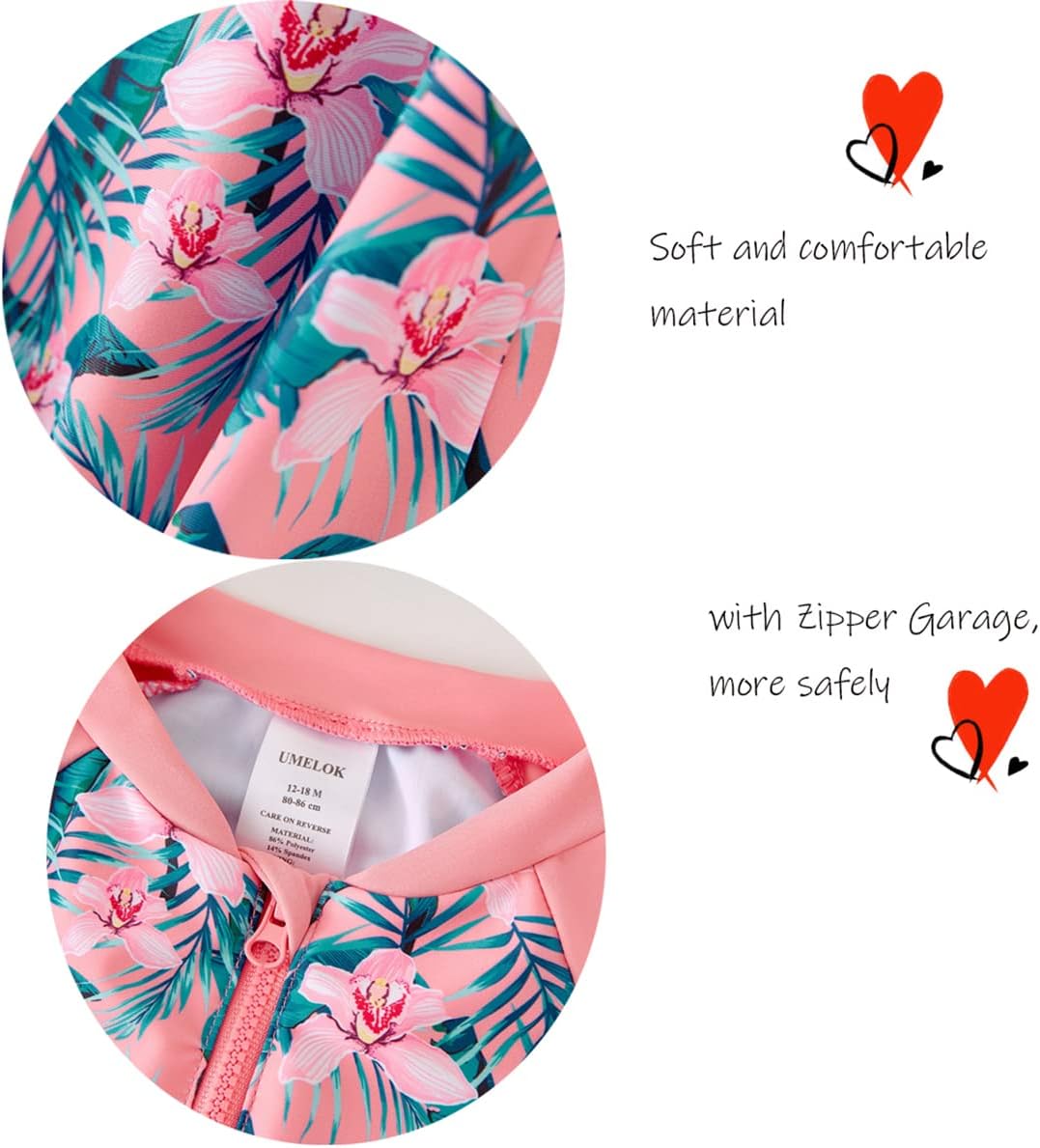 UMELOK Baby Girl Swimsuit Infant UPF 50+ Bathing Suit Size Months - Image 6