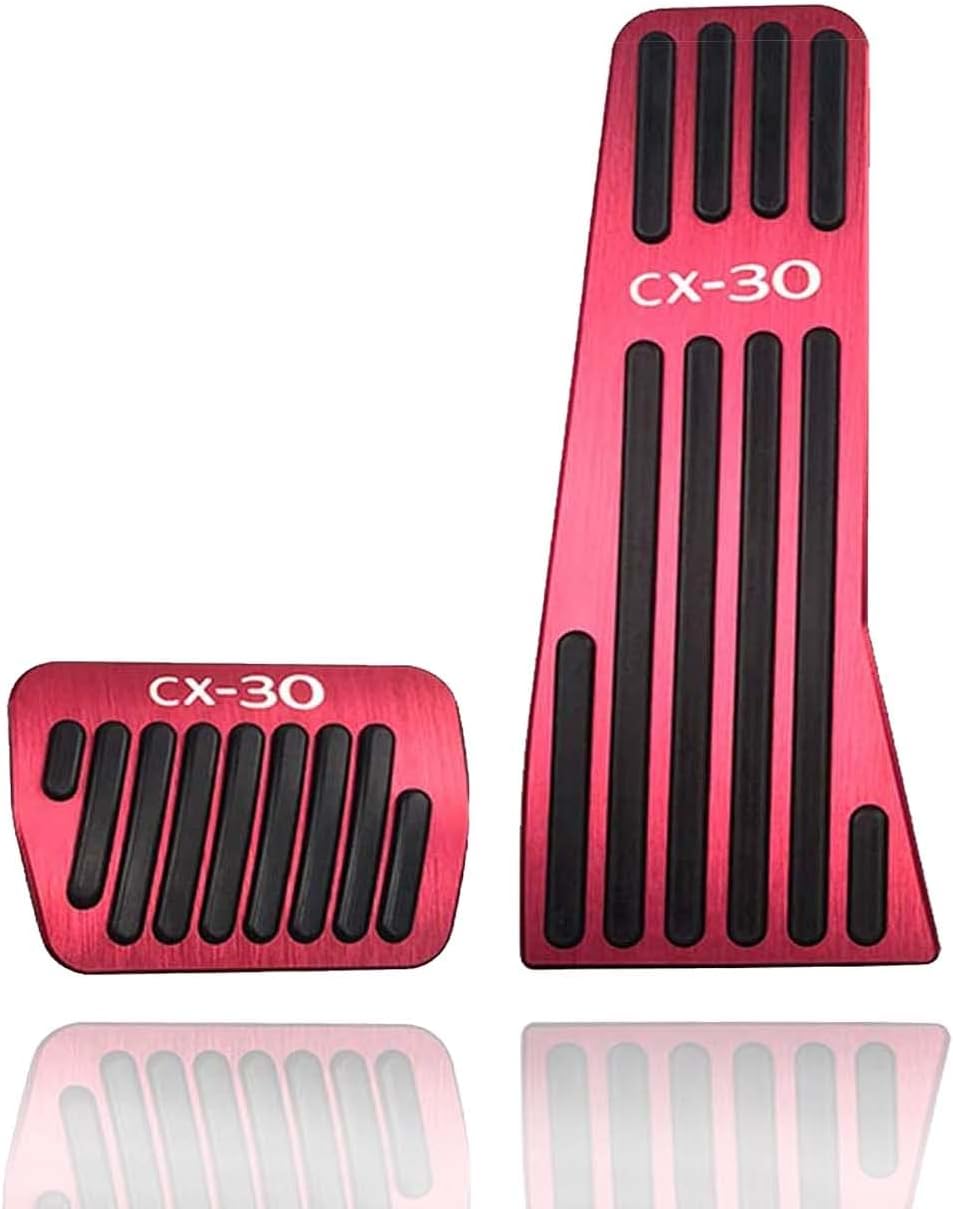 Car Left Foot Accelerator Pedal Pad, Compatible for Mazda CX30 CX-30 Accessories 2019-2023 Auto Non-Slip Brake Gas Pads Aluminum Foot Rest Cover Auto Parts (Blue)