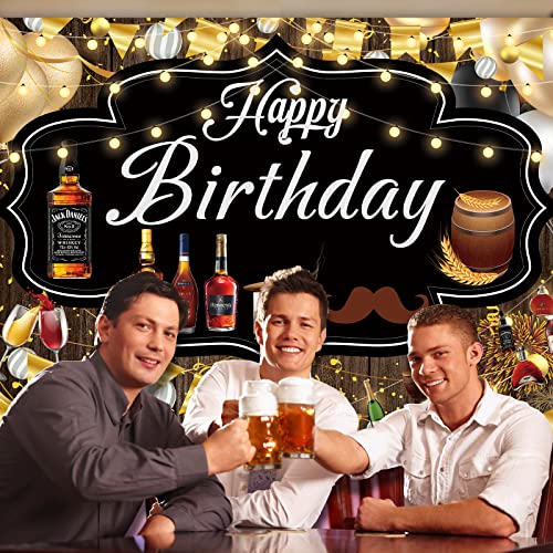 Image of Whiskey Backdrop, 7x5FT Whiskey Background Banner for Men's Party Decorations