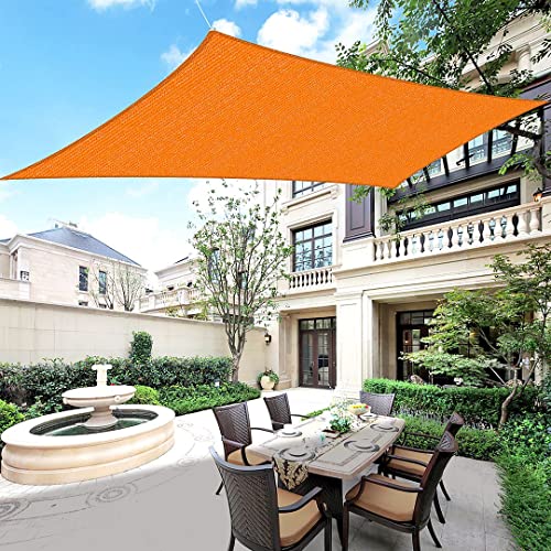 Houssity 10' x 10' Orange Sun Shade Sail Canopy Awning Shade Cloth Cover for Yard Patio Deck Carport...