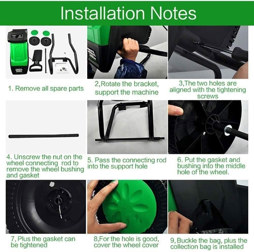 Electric Garden Shredder & Wood Chipper | 40mm Cutting Capacity Leaf Mulcher with Debris Bag - Multifunctional Branch Shredder