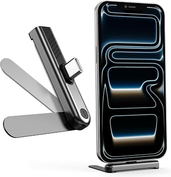 Aurioen USB-C 360 Degree Right Angle Charging Adapter with Phone Stand, Charging Only No Data Transfer, Compatible with Cell Phone Tablet Laptop1 Pack