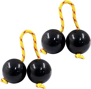 Hordion Aslatuas - 2 pares de bolas rítmicas Kashaka Shaker, instrumentos de percusión de mano, agitador africano, sonajero Asalato para adultos, adolescentes y principiantes, color negro