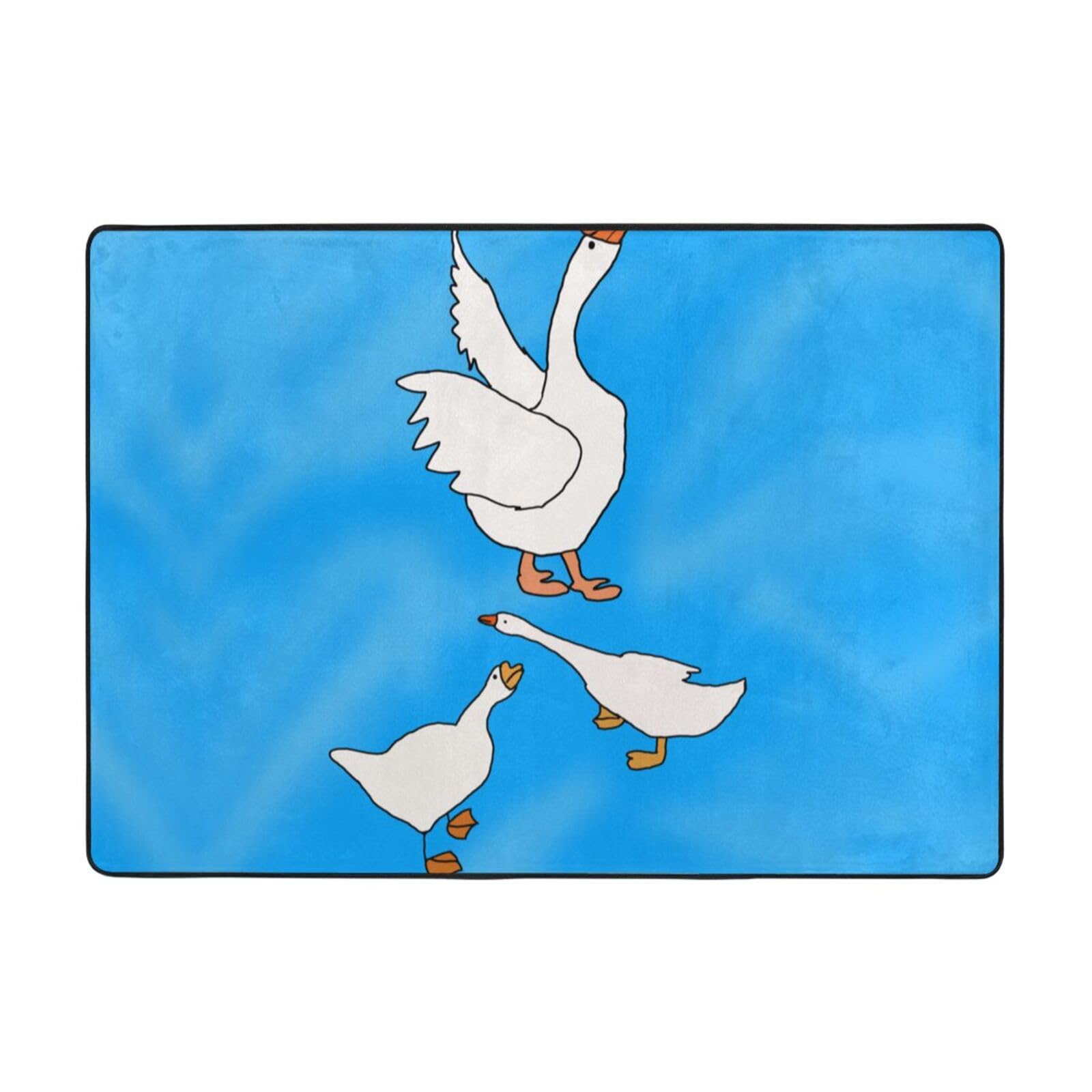 Tapis décoratif en flanelle 203x147 cm pour salon et chambre White Goose House