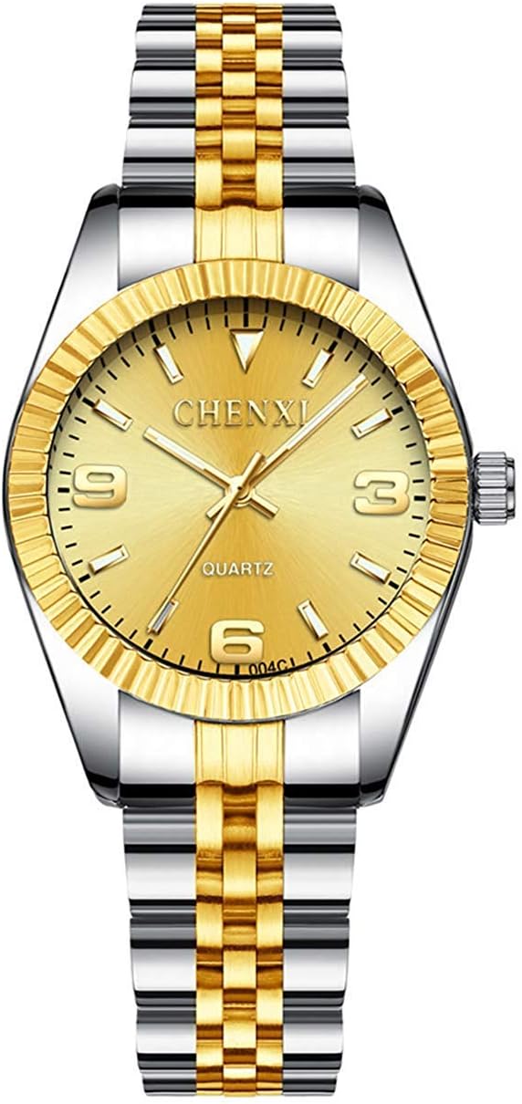 Couple Watches Women Men Quartz Watch Stainless Steel Luxury Dress Luminous Two Tone Watch Gift Set