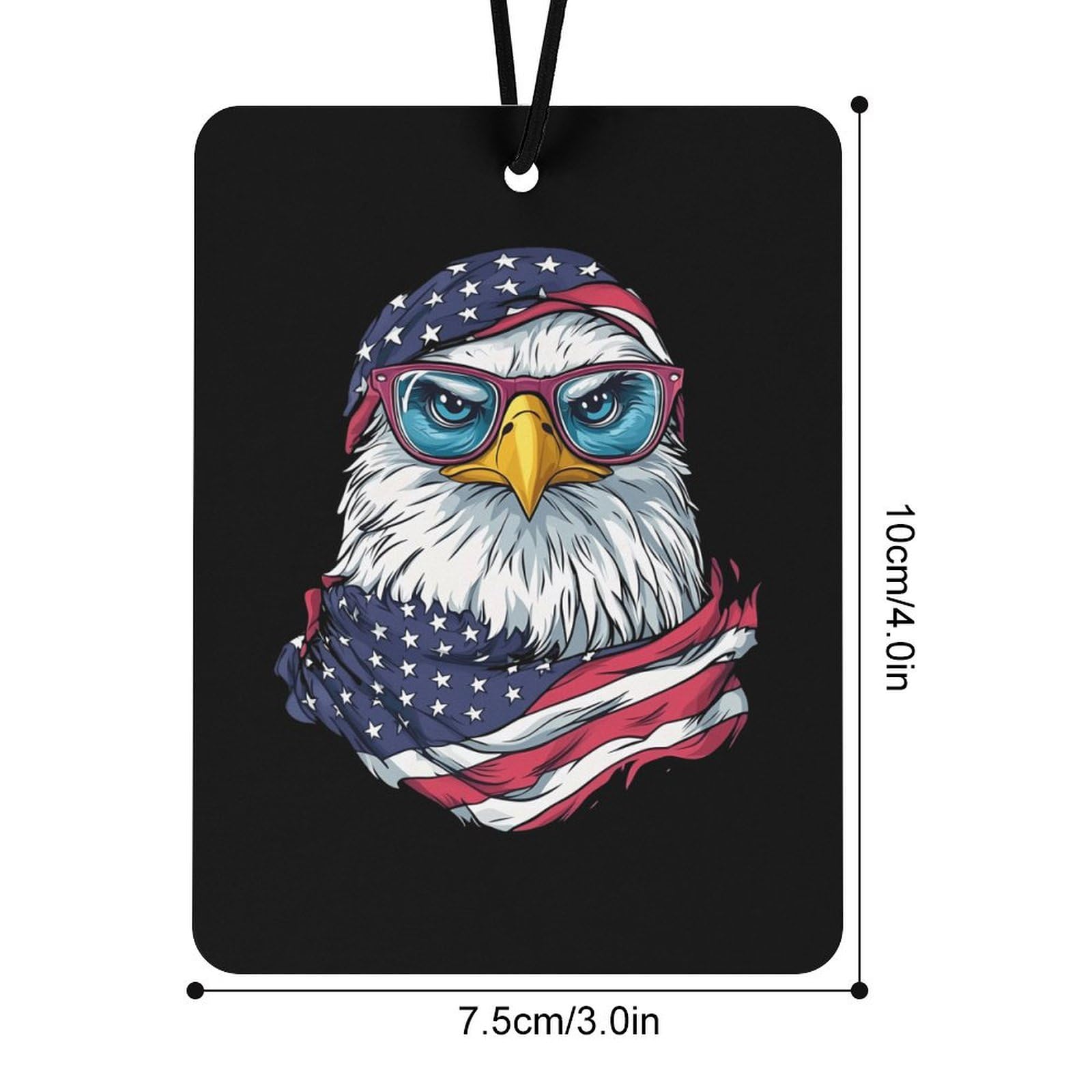 USA Flag Bald Ea-gle Car Air Freshener Hanging Aromatherapy Tablets for Car Accessories Square