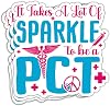 3in - 3Pcs It Takes A Lot of Sparkle to Be A PCT Sticker Patient Care Tech Sticker Patient Care Technician Decal Medical Assistant Gift Hospital Office Decoration Car Truck Helmet Bumper