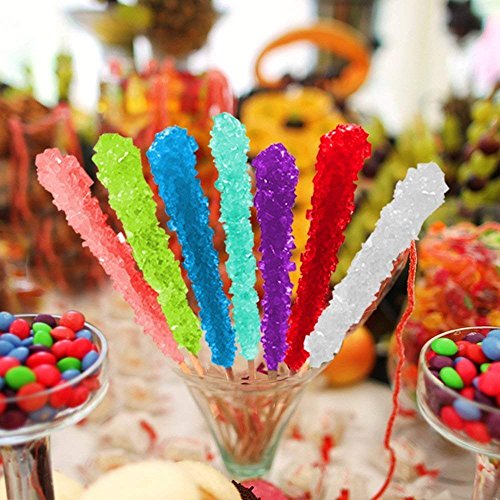 Extra Large Rock Candy Sticks: 36 Espeez Assorted Crystal Rock Candy Sticks - Candy Party Favors - Bridal Shower Candy - For Birthdays, Weddings, Receptions, Bridal And Baby Showers - Rock Candy Bulk #TOP4