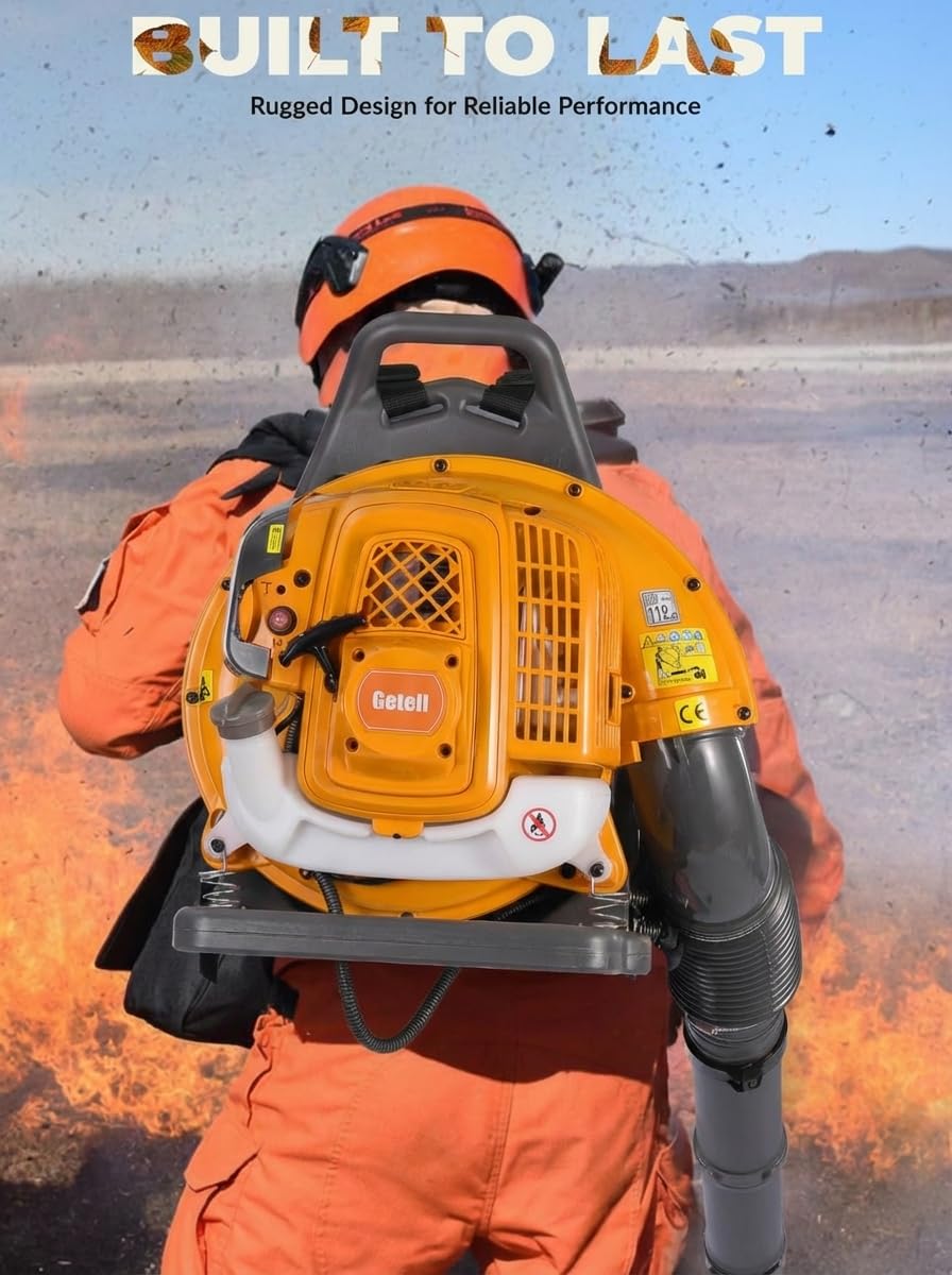 Souffleur de feuilles professionnel à gaz - Système de souffleur à 2 temps haute performance 63CC/665 CFM avec design confortable pour un entretien complet de la propriété (GB655 PRO)