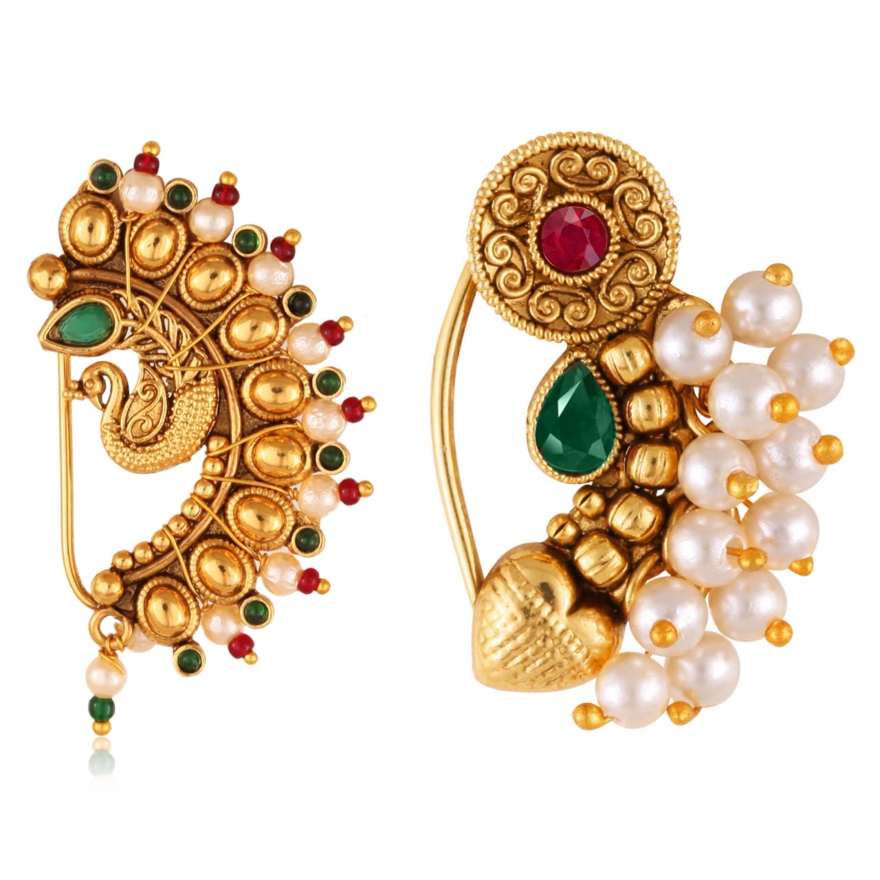 Vighnaharta Golden Moti Pearls Nath Nathiya nose pin Gold Plated Alloy two Nose Ring valentine day gift valentineday gift for her gift for him gift for women gift for woment[VFJ1107-1174NTH-Press-Multi] (B0BSFRPS91) Amazon Price History, Amazon Price Tracker