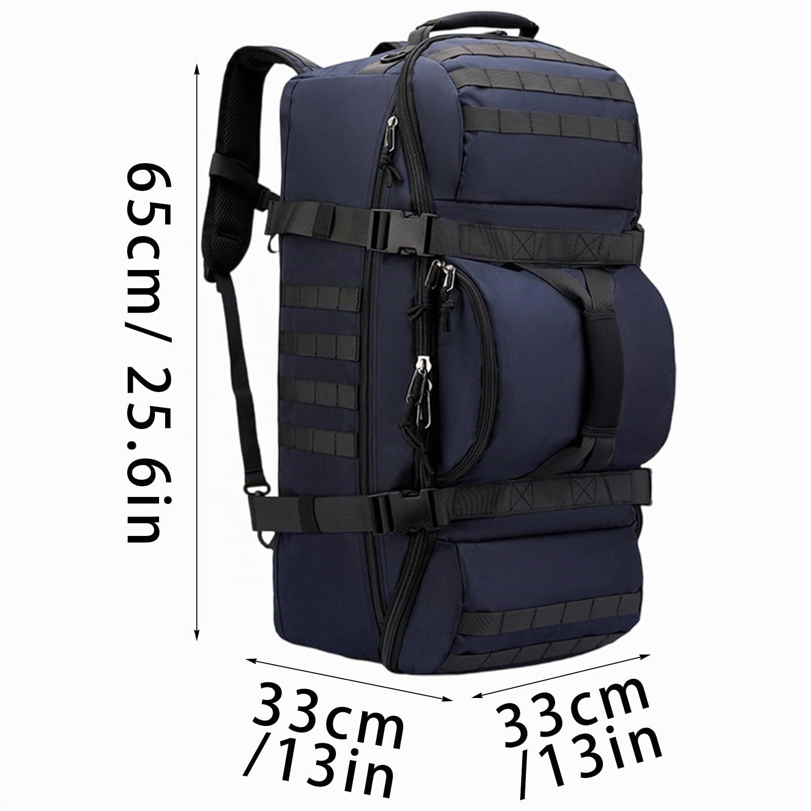 Sac De Voyage à roulettes 80L Grande Sac à Dos Sport Duffle Bag Imperméable Oxford Sport Bagage avec Compartiment Bretelles Pliable pour Camping randonnée Weekend Gym