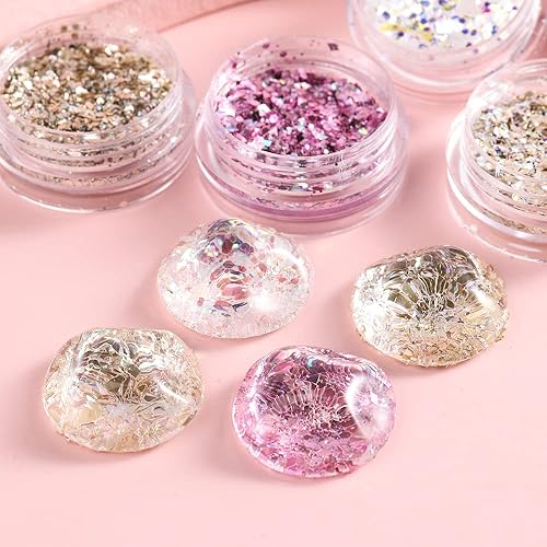 Miniatura 7 de 4 cajas holográficas con purpurina para uñas, escamas mixtas hexagonalesrombos con lentejuelas para uñas, kits de decoración artística para mujeres,