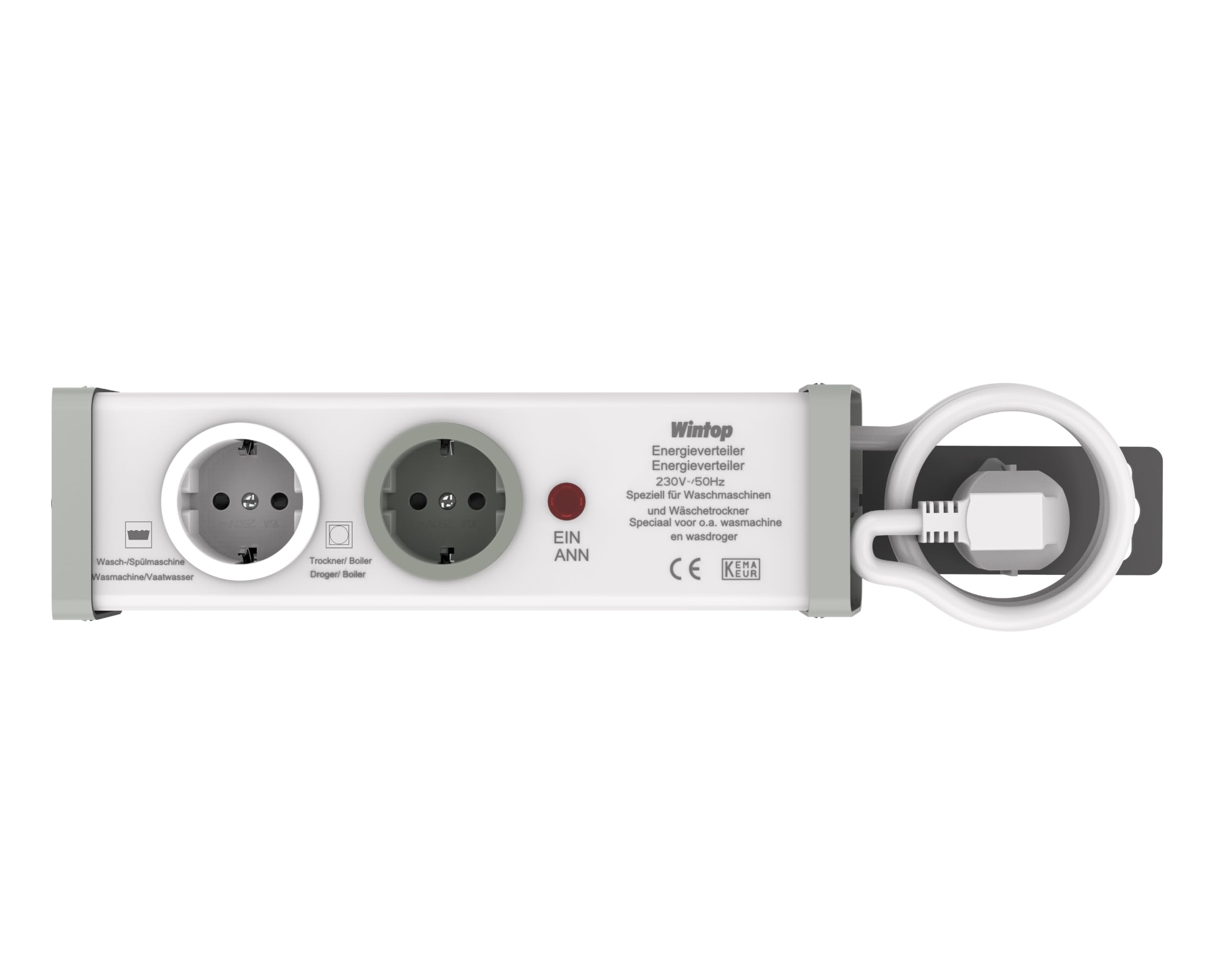 Power Distributor Distributeur de courant pour machine à laver et sèche-linge, prise maître-esclave, avec fusible, montage mural, avec sécurité enfant