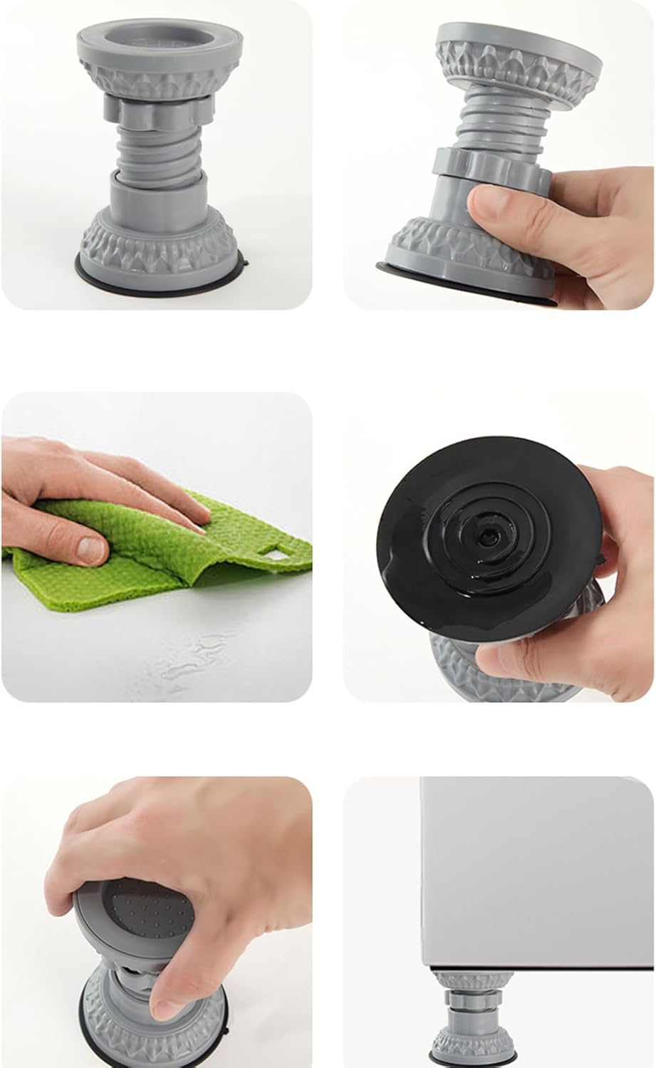 4 Pcs Anti Vibration Pads for Washing Machine, Shock and Noise Cancelling Base Foot Pads Non Slip Heighten Anti Vibration Pads Stabilizer Washing Machine Support Prevent Moving Sha