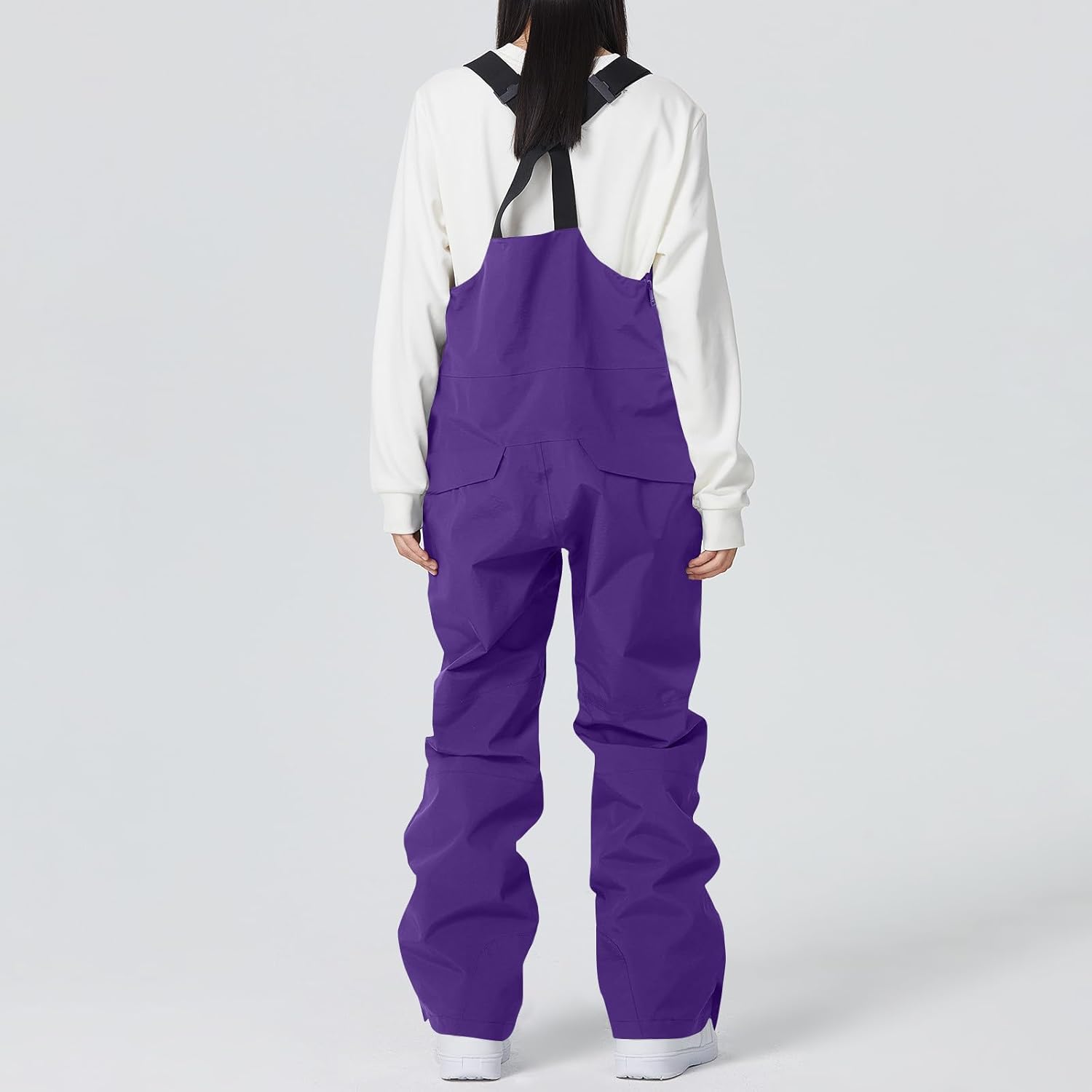 Women'S Winter Snow Bibs Plus Size Windproof Thicken Waterproof Overalls Snowboard Pants Adjustable Insulated Trousers