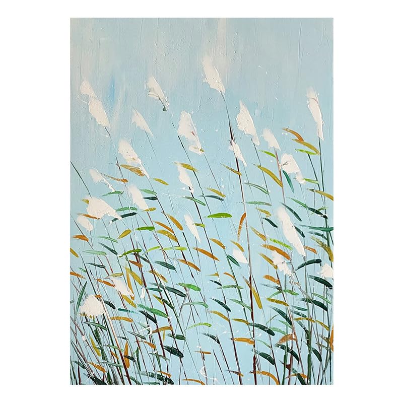 Tableau à l'huile d'herbes de la pampa pour illuminer un mur vide et sombre